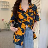 ราคา เสื้อเชิ้ตแขนสั้น ทรงหลวม ลายดอกไม้ สไตล์ฮาวาย วินเทจ เหมาะกับฤดูร้อน สําหรับผู้หญิง (23734624753)