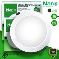 ราคา ดาวน์ไลท์ LED แบบกลม 9W 15W ขนาด 4 6 แบบฝังฝ้า โคมไฟ LED ฝังฝ้า Daylight ดาวน์ไลท์ฝัง NANO (27980384724)