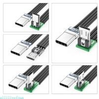 ราคา Allilivefoua สาย USBC บางริบบิ้น FPC สาย USB TypeC 90 องศามุมสูงสุดสาย MicroUSB สําหรับข้อมูลและชาร์จ (56750986626)