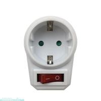 ราคา Allilivefoua ปลั๊กแปลงยุโรป 1 ถึง 1 Way Power Adapter Adaptor พร้อมสวิตช์ 16A AC250V (54800976870)