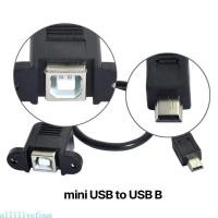 ราคา Allilivefoua Mini USB 5 Pin Male to USB B Female Panel Mount Cable with Screws 30 50cm (50950986899)