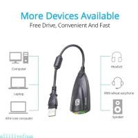 ราคา Allilivefoua 5HV2 การ์ดเสียงภายนอก USB พร้อมอะแดปเตอร์ USB 5 มม 3 ตัว 7 การ์ดเสียง 1 (49251006954)