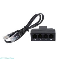 ราคา Allilivefoua RJ45 ถึง RJ11 อะแดปเตอร์ RJ45 8P8C ชาย 4 RJ11 6P4C หญิง Converter พร้อมสายเคเบิล (48850991944)