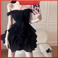 ราคา ปาดไหล่ เดรสสาวอวบ ฝรั่งเศสเซ็กซี่เอว Cinched หวานเย็นร้อนสาวชุดไหล่หนึ่งความรู้สึกของหรูหราสีดําสายแขวนกระโปรงเค้กพัฟผู้หญิงฤดูร้อน (44023582240)