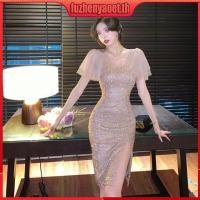 ราคา ชุดราตรี เดรสเกาะอก Goddess Fan 2024 ใหม่แฟชั่นระดับไฮเอนด์ Slim Hip Glitter Sequins Resort Party Dress Trend (42773836587)