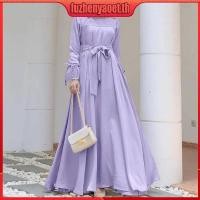 ราคา ชุดเดรสยาวสําหรับสตรีชาวมุสลิมแขนยาวปักลายลูกไม้ Patchwork ทรงหลวม (42172392346)