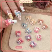 ราคา 5 ชิ้น ปลายเล็บลายแมวคิตตี้ 3 มิติสุดน่ารักพร้อมหมวก โบว์ ตกแต่งเล็บลายคิตตี้ WAVETH (29236280440)