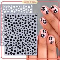 ราคา สติ๊กเกอร์ติดเล็บลายดอกไม้สีขาวดำ 3ng น่ารักๆ สไลเดอร์ตกแต่งเล็บ สติ๊กเกอร์ติดเล็บลายดอกไม้ 5 กลีบสีดำและสีขาว WAVETH (26133020001)
