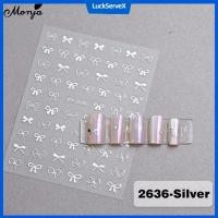 ราคา Monja White Ribbon Bow Nail Sticker สติ๊กเกอร์ติดเล็บ 3 มิติ ลายเล็บ DIY สติ๊กเกอร์ติดเล็บ ริบบิ้นโบว์ LuckServeX LuckServeX (43003374641)