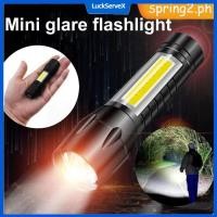 ราคา ไฟฉาย LED ขนาดเล็กแบบชาร์จ USB XPE COB ไฟฉายแบบซูมได้ กันน้ำ เดินป่า ตั้งแคมป์ ไฟฉายฉุกเฉิน Spring2 LuckServeX (42103379356)