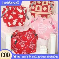 ราคา สินค้าพร้อมส่ง กระเป๋าทรงถังคริสต์มาสสไตล์เกาหลี ผ้าถักนุ่ม มีเชือกผูก สำหรับทำงาน เดินทาง และใช้ในชีวิตประจำวัน แฟชั่นผู้หญิง กระเป๋าทรงถังลายดอกกุหลาบ LuckServeX (55550077204)