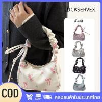 ราคา สินค้าพร้อมส่ง กระเป๋าสะพายไหล่สไตล์เกาหลี ดีไซน์โบว์ดอกไม้และผ้าแคนวาสจีบ เหมาะสำหรับใช้ในชีวิตประจำวัน LuckServeX (42775318555)