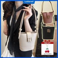 ราคา กระเป๋าแฟชั่นเกาหลีทรงถังสำหรับผู้หญิง หนัง PU ความจุขนาดใหญ่ กระเป๋าสะพายไหล่ LuckServeX (41457736627)