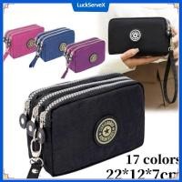 ราคา กระเป๋าสตางค์ผู้หญิงมีซิป 3 ชั้น ความจุขนาดใหญ่ กระเป๋าใส่เหรียญ ผ้าอ็อกซ์ฟอร์ด กันน้ำ LuckServeX (42257736725)
