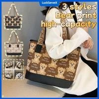 ราคา กระเป๋าผ้าแคนวาสพิมพ์ลายหมีน้อย จุของได้เยอะ กระเป๋าสะพายข้างลำลอง กระเป๋าช้อปปิ้งพิมพ์ลายการ์ตูนอเนกประสงค์ LuckServeX (23190725905)