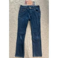 ราคา กางเกงยีนส์ขายาวทรงกระบอกมือสอง สีน้ำเงิน Size M แบรนด์ Something ของแท้ สภาพ 90 (43022802955)