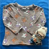 ราคา เสื้อยืดแขนยาวคอกลมของเด็กมือสอง สีเทาพิมพ์ลาย Size 90 แบรนด์ Zara ของแท้ สภาพ 85 (29755037120)