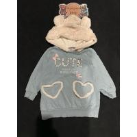 ราคา เสื้อสเวตเตอร์ เสื้อกันหนาวมีฮู้ดของเด็กมือสอง สีฟ้า Size 110 แบรนด์ Mezzo Piano ของแท้ สภาพ 85 (26826838609)