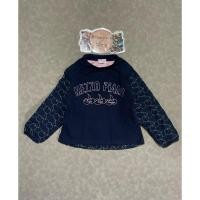 ราคา เสื้อสเวตเตอร์ เสื้อแขนยาวปักลายทั้งตัวของเด็กมือสอง สีกรมท่า Size 110 แบรนด์ Mezzo Piano ของแท้ สภาพ 90 (26680446484)