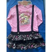 ราคา เดรสแขนยาวคอกลมของเด็ก มือสอง สีชมพู สีดำ Size 120 แบรนด์ C est Geant ของแท้ สภาพ 90 (26163340779)