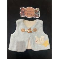 ราคา เสื้อกั๊กเด็ก เสื้อแขนกุดขนนุ่มของเด็กมือสอง สีฟ้า Size 80 งานป้ายของแท้ สภาพ 85 มีรอยถลอกบริเวณกระดุม (25840982958)