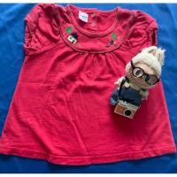 ราคา เสื้อยืดคอกลมแขนตุ๊กตา ของเด็กมือสอง สีแดง Size 100 แบรนด์ Familiar ของแท้ สภาพ 85 (25033322452)