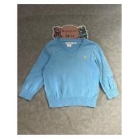 ราคา เสื้อสเวตเตอร์ไหมพรมคอวีของเด็ก สีฟ้า มือสอง Size 90 แบรนด์ Ralph Lauren ของแท้ สภาพ 85 (52601123584)