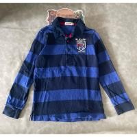 ราคา เสื้อโปโลแขนยาวลายทางของเด็กมือสอง สีน้ำเงิน Size 130 แบรนด์ Mikihouse ของแท้ สภาพ 90 (42716591069)