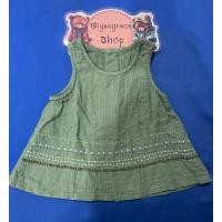 ราคา เสื้อแขนกุดคอกลมของเด็กมือสอง สีเขียว Size 70 งานป้ายของแท้ สภาพ 85 (28012647670)