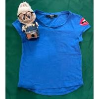 ราคา เสื้อยืดคอกลมแขนสั้นของเด็ก สีน้ำเงิน มือสอง Size 110 แบรนด์ CPS Chaps ของแท้ สภาพ 90 (26603712541)