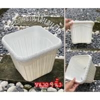 ราคา กระถางต้นไม้พลาสติก ทรงสี่เหลี่ยมลายริ้ว (28792290742)