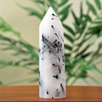 ราคา ทัวร์มาลีนสีดําในควอตซ์ทาวเวอร์ Tourmalinated Quartz Point ตกแต่งบ้าน Black Tourmalinated Quartz Tower Healing อัญมณี (28012197630)