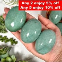 ราคา หินอเวนทูรีนสีเขียว หินนวดฝ่ามือ หินบำบัด หินพลังงาน อัญมณีคริสตัลธรรมชาติ (25934559619)