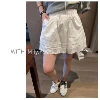 ราคา ขาสั้นผู้หญิง Milyfashion ลายลูกไม้สีขาว แพทช์เวิร์ค สบายๆ ฤดูร้อน ใหม่ หลวม อเนกประสงค์ ขาบาน (42454535510)