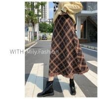 ราคา Milyfashion กระโปรงผ้าถักลายสก๊อตสำหรับผู้หญิงกระโปรงร่มคลุมสะโพกยาวปานกลางใส่แล้วดูผอมแฟชั่นใหม่ฤดูใบไม้ร่วงและฤดูหนาวกระโปรงทรงเอหนาพิเศษ (29764136030)