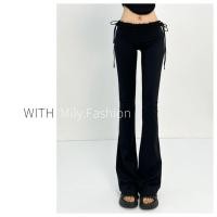 ราคา Milyfashion กางเกงเอวสูงลายลูกไม้ สไตล์ลำลอง มีกระดุมและสายรัด เหมาะสำหรับซัมเมอร์ (43974938055)