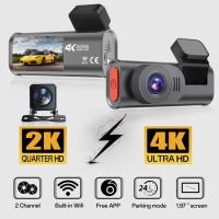ราคา D28 4K dash cam กล้องติดรถยนต์ กล้องหน้า4K กล้องหลัง2K มุมกว้าง 170 การเชื่อมต่อ APP WiFi โหมดกลางคืน Car camear (41755223458)