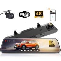 ราคา 4K dash cam Car camera กล้องติดรถยนต์2160P กล้องติดรถยนต์กระจก กล้องหน้า กล้องหลัง มุมกว้าง 170 APP wifi โหมดกลางคืน (43058323563)
