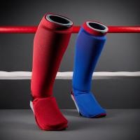 ราคา สนับแข้ง สนับต่อยมวย สนับแข้งและเท้าแบบสวมกลับด้าน OUTSHOCK Adult Reversible Slip On Shin Foot Guard 900 Blue Or Red (12908491918)
