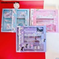 ราคา Livehouseey ชุดกล่องดินสอ Sanrio 7 ชิ้น เครื่องเขียนน่ารัก Kuromi My Melody Cinnamoroll ยางลบ สมุดโน้ต ไม้บรรทัด กบเหลาดินสอ อุปกรณ์การเรียน ของขวัญ (28993253527)