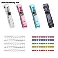 ราคา Livehouseey เครื่องเย็บกระดาษแบบใสไร้รอยต่อสำหรับเข้าเล่มสันกาวสำหรับโรงเรียน เข้าเล่มเอกสารสำหรับสอบ (57051201095)