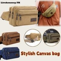ราคา Livehouseey กระเป๋าคาดเอวผ้าแคนวาสสำหรับผู้ชาย กระเป๋าใส่เหรียญทรงสี่เหลี่ยมเล็กสำหรับกิจกรรมกลางแจ้งแบบอเนกประสงค์ (51201191324)