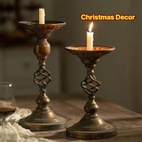 ราคา เชิงเทียนโลหะวินเทจ สําริดโบราณ ดีไซน์เกลียว ของตกแต่งโต๊ะสําหรับอาหารค่ําแสนโรแมนติกและโอกาสงานรื่นเริง ปลอดแบตเตอรี่ สง่างาม บ้าน ร้านอาหาร แอมบิชั่น (51001310111)