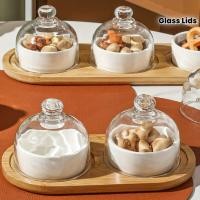 ราคา ชุดขนมเซรามิกหรูหราพร้อมฝาแก้ว เหมาะสําหรับเค้กผลไม้พุดดิ้ง อื่นๆ เหมาะสําหรับบ้านร้านอาหารและงานปาร์ตี้ชามขนมเยลลี่โถขนมจานขนม (40073986472)