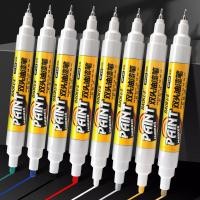 ราคา Baoke Double Headed Paint Marker MARKER ปากกา Touch Up ปากกาสีกันน้ํา Oil Proof Non Fading Gold Silver Graffiti ปากกา Oily Marker (41969226639)