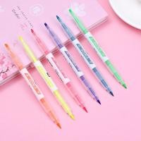 ราคา ปากกาไฮไลท์แบบสองหัวสีสันสดใส 6 สี สำหรับทำเครื่องหมายจุดสำคัญ ปากกาใต้บรรทัด ปากกาจดบันทึกสำหรับนักเรียน ปากกากราฟฟิตี้ ปากกาสีน้ำปลายเฉียง (29834732274)