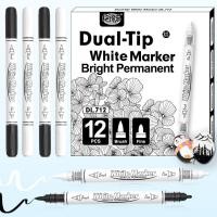 ราคา ปากกามาร์กเกอร์สีดำและสีขาวแบบของเหลวตรงนุ่มและแข็งสองหัวกันน้ำครอบคลุมความแข็งแรงแปรงวาดภาพศิลปะที่แข็งแกร่ง (28922702677)