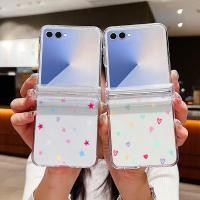 ราคา Ins Small Love Heart รูปแบบเคสโทรศัพท์ใสสําหรับ Samsung Galaxy Z Flip 7 Flip 6 Flip 5 Flip 4 5G บานพับเต็ม Hard PC พับสําหรับ Samsung Z Flip7 Flip6 Flip5 Flip4 Flip3 (42660676021)