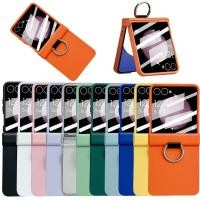 ราคา หรูหรา Matte ซิลิโคนผู้ถือแหวนเคสโทรศัพท์สําหรับ Samsung Galaxy Z Flip 7 Z Flip 7FE Z Flip 6 Z Flip 5 Z Flip 4 Z Flip 3 ผิวรู้สึกปกหลัง (42625740005)
