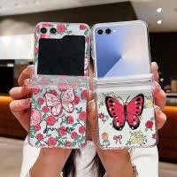 ราคา ผีเสื้อ Fowers เคสโทรศัพท์ใสสําหรับ Samsung Galaxy Z Flip 7 Flip 6 Flip 5 Flip 4 5G บานพับเต็มรูปแบบพับฝาครอบ PC สําหรับ Samsung Z Flip7 Flip6 Flip5 Flip4 Flip3 (26493036162)